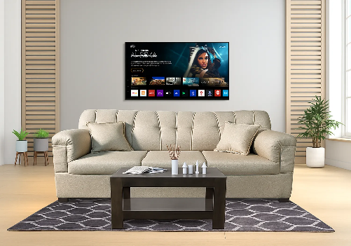 Beige Sofa, Smart TV 40 Inch and Center Table Combo 